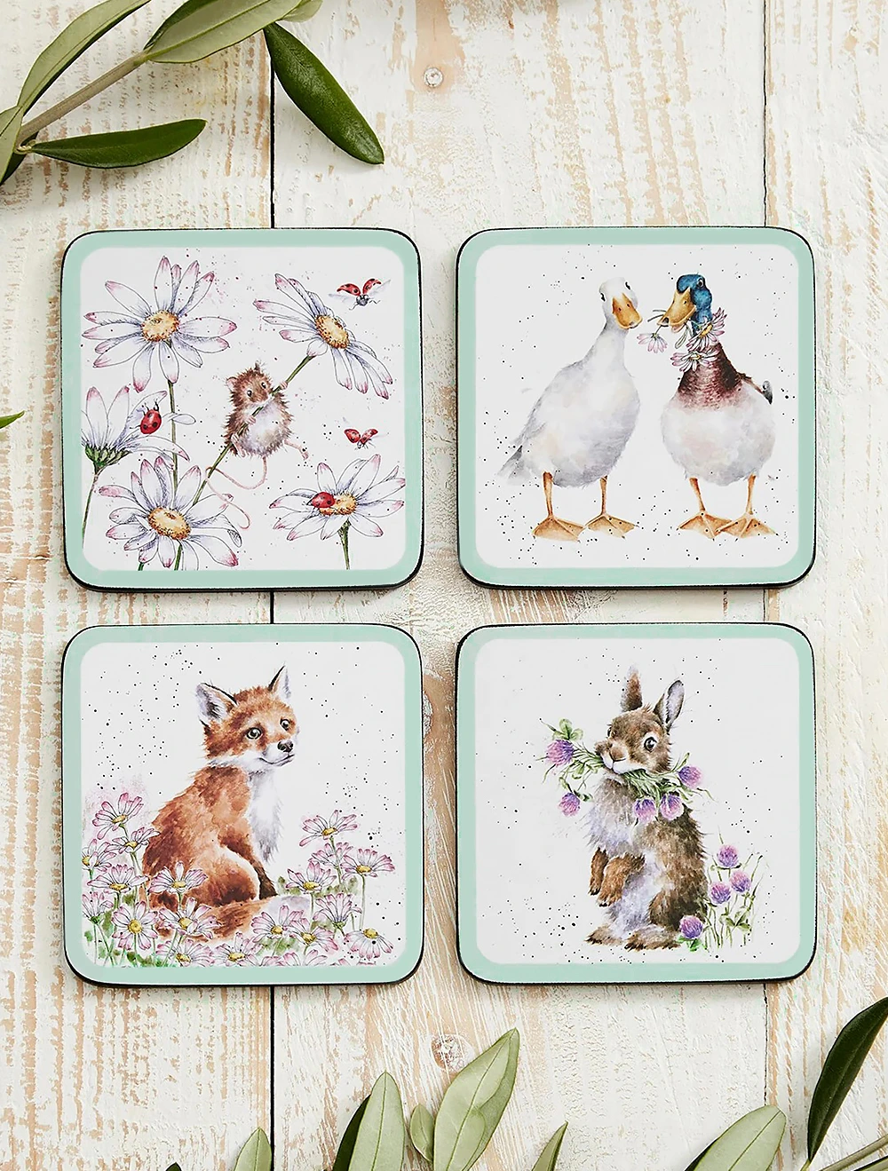 Набор из 4 подставок под стаканы и кружки Wrendale Designs, 11х11 см