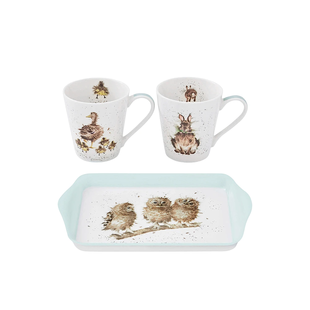 Набор из 2 кружек на подносе Wrendale Designs от Royal Worcester
