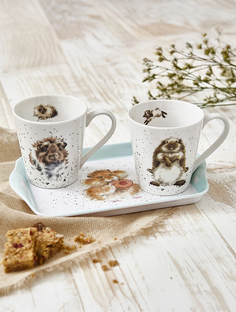 Набор из 2 кружек на подносе Wrendale Designs от Royal Worcester