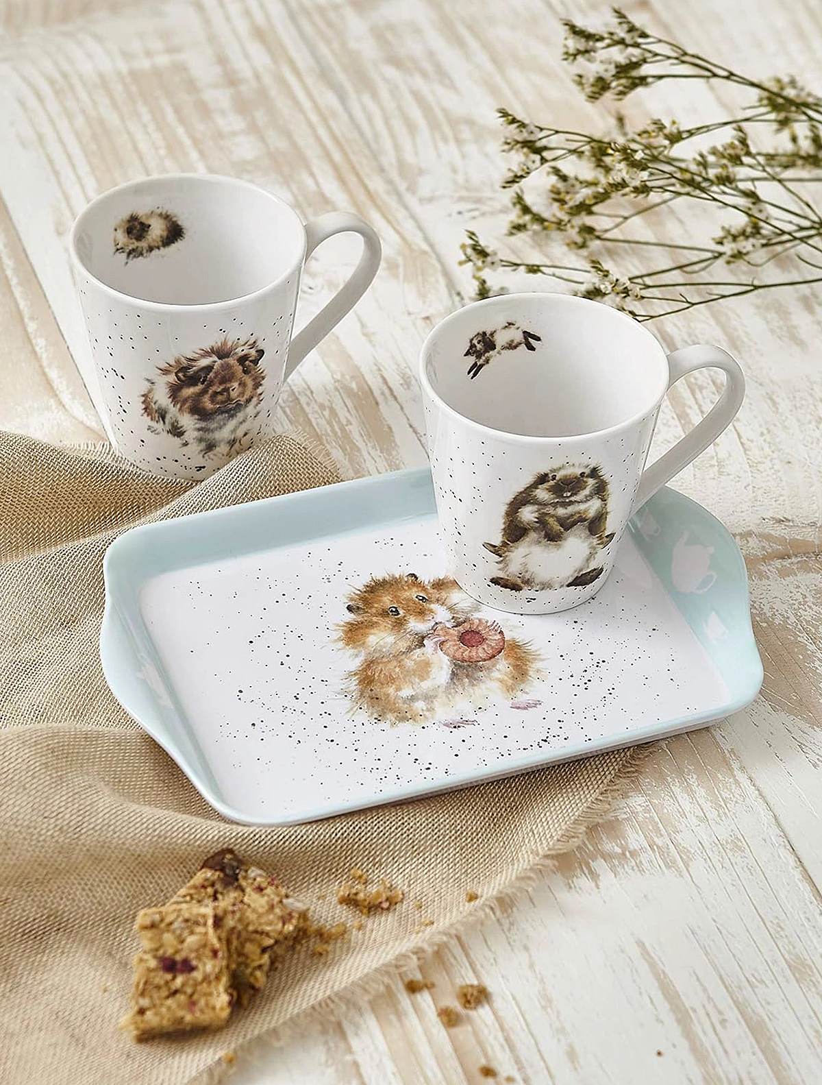 Набор из 2 кружек на подносе Wrendale Designs