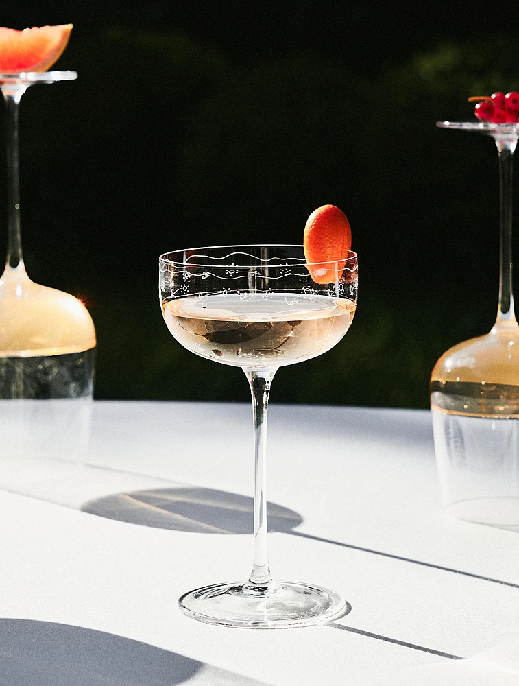 Бокал для шампанского и мартини Midnight Flowers, 240 мл от Serax