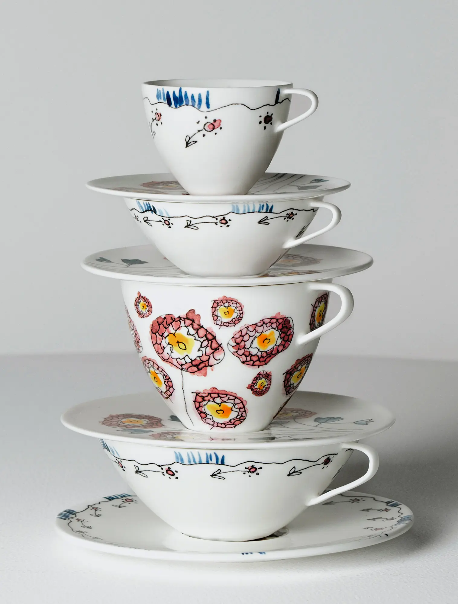 Чайная пара Midnight Flowers, 250 мл