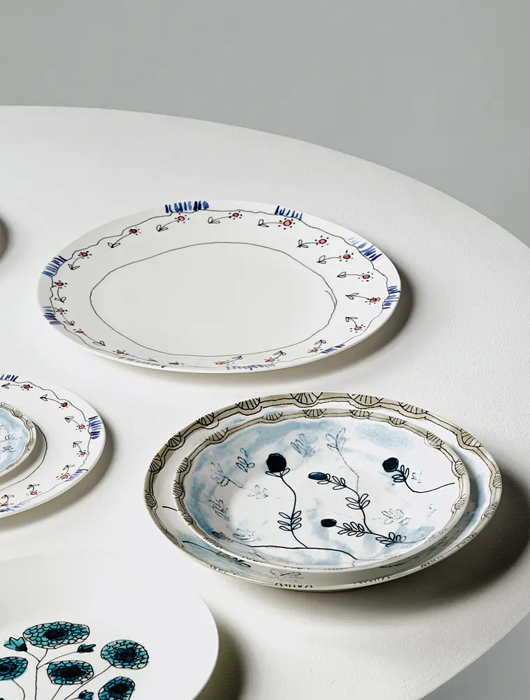 Обеденная тарелка Midnight Flowers, 28 см от Serax