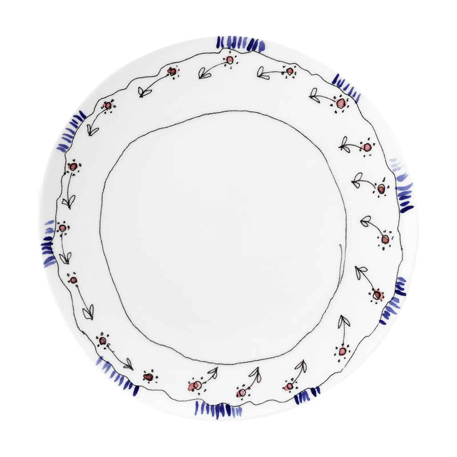 Закусочная тарелка Midnight Flowers, 24 см