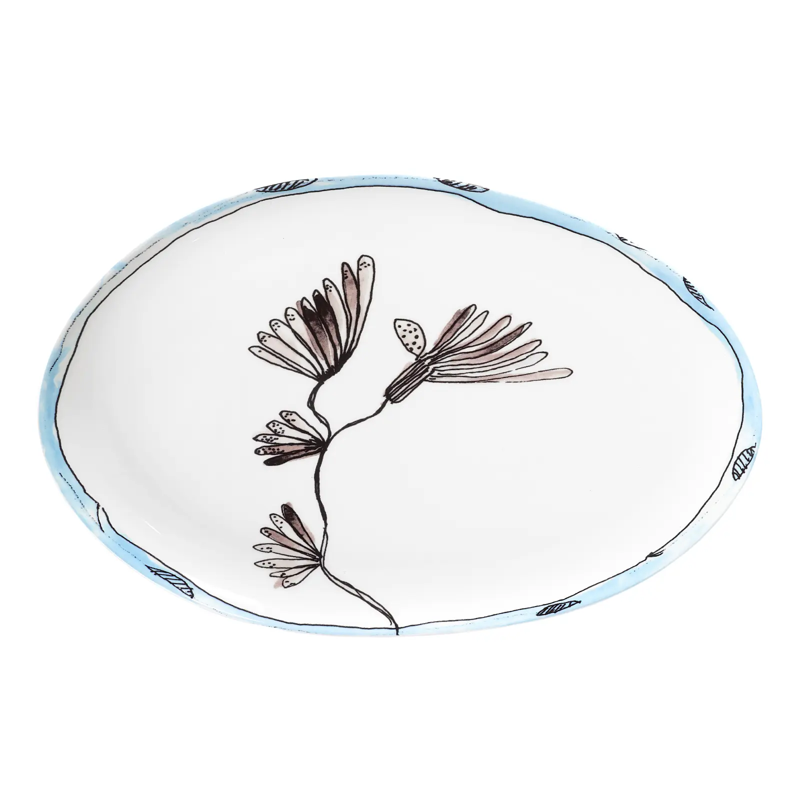 Плоское блюдо Midnight Flowers, 35 см