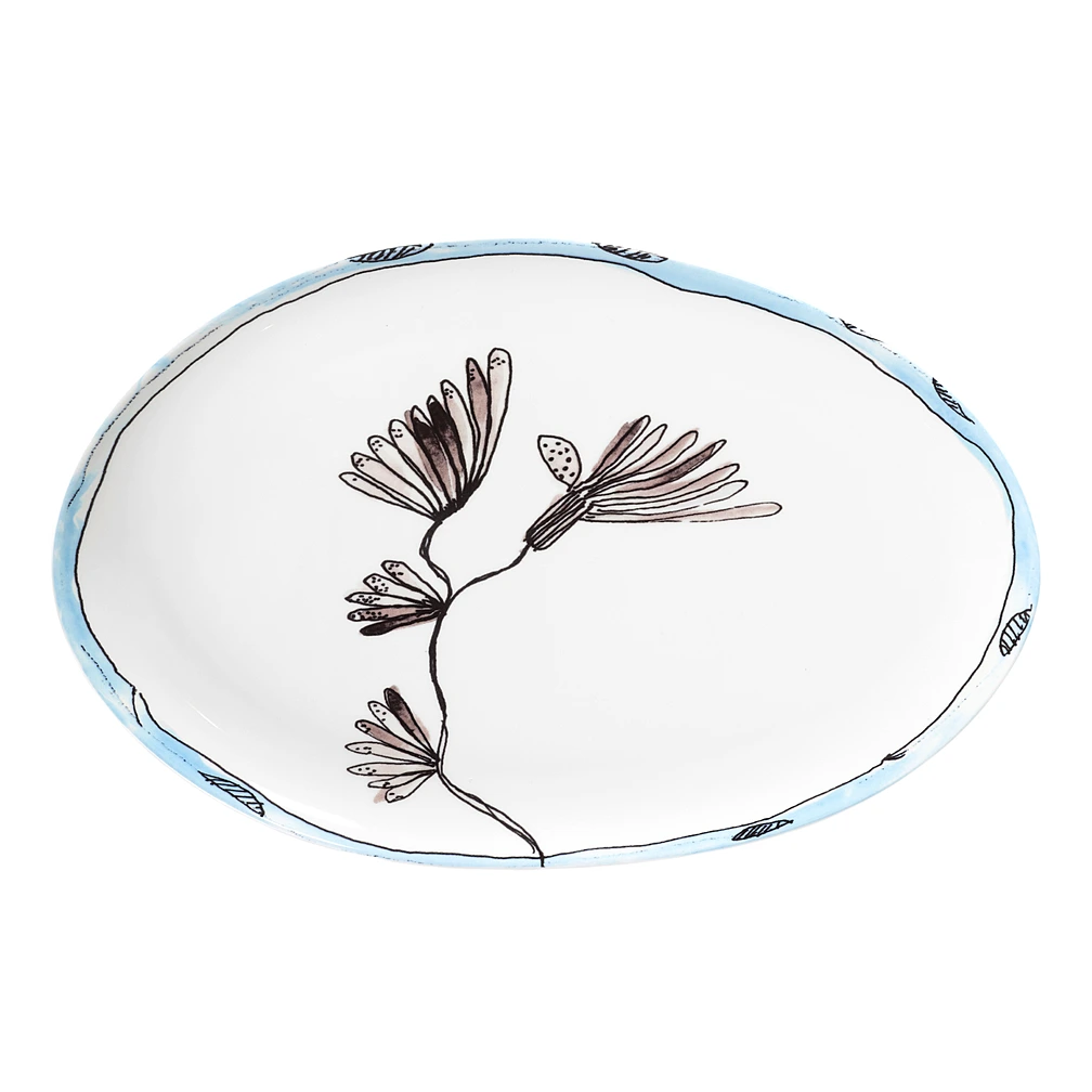 Плоское блюдо Midnight Flowers, 35 см от Serax