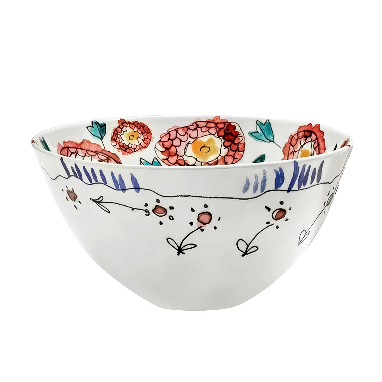 Сервировочный салатник Midnight Flowers, 22 см