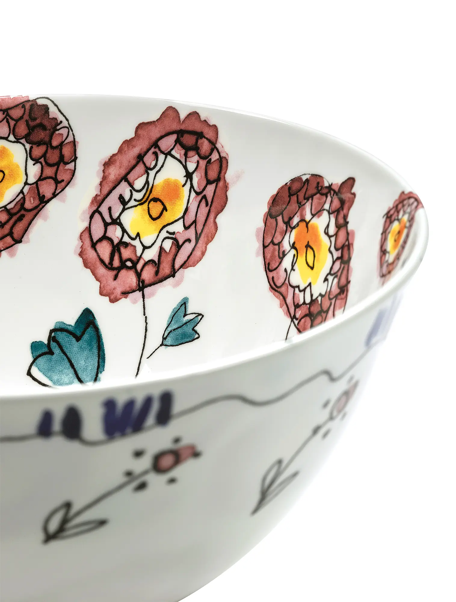 Сервировочный салатник Midnight Flowers, 22 см