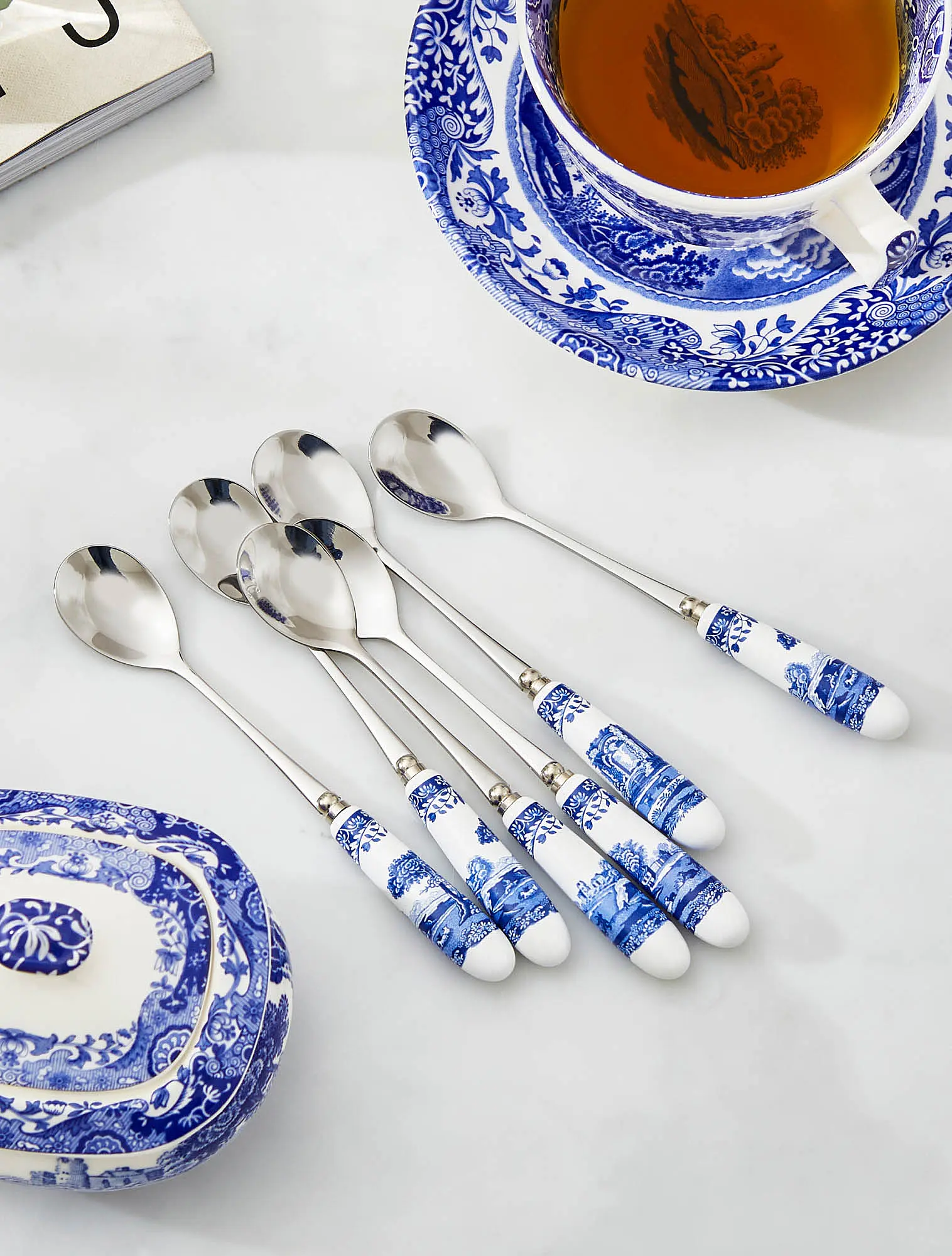 Набор из 6 чайных ложек Blue Italian, 15,5 см