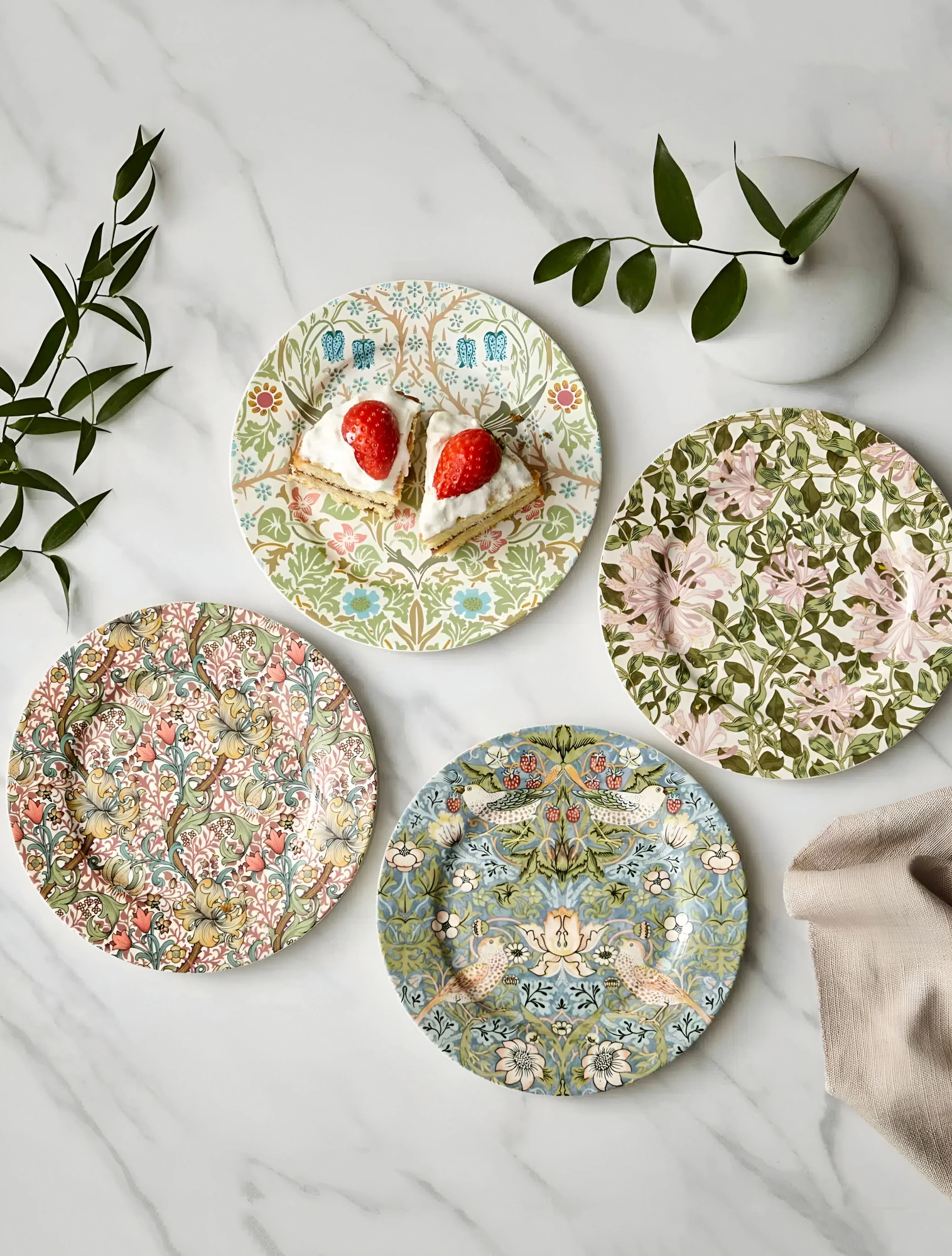 Набор из 4 закусочных тарелок Morris & Co, 20,5 см