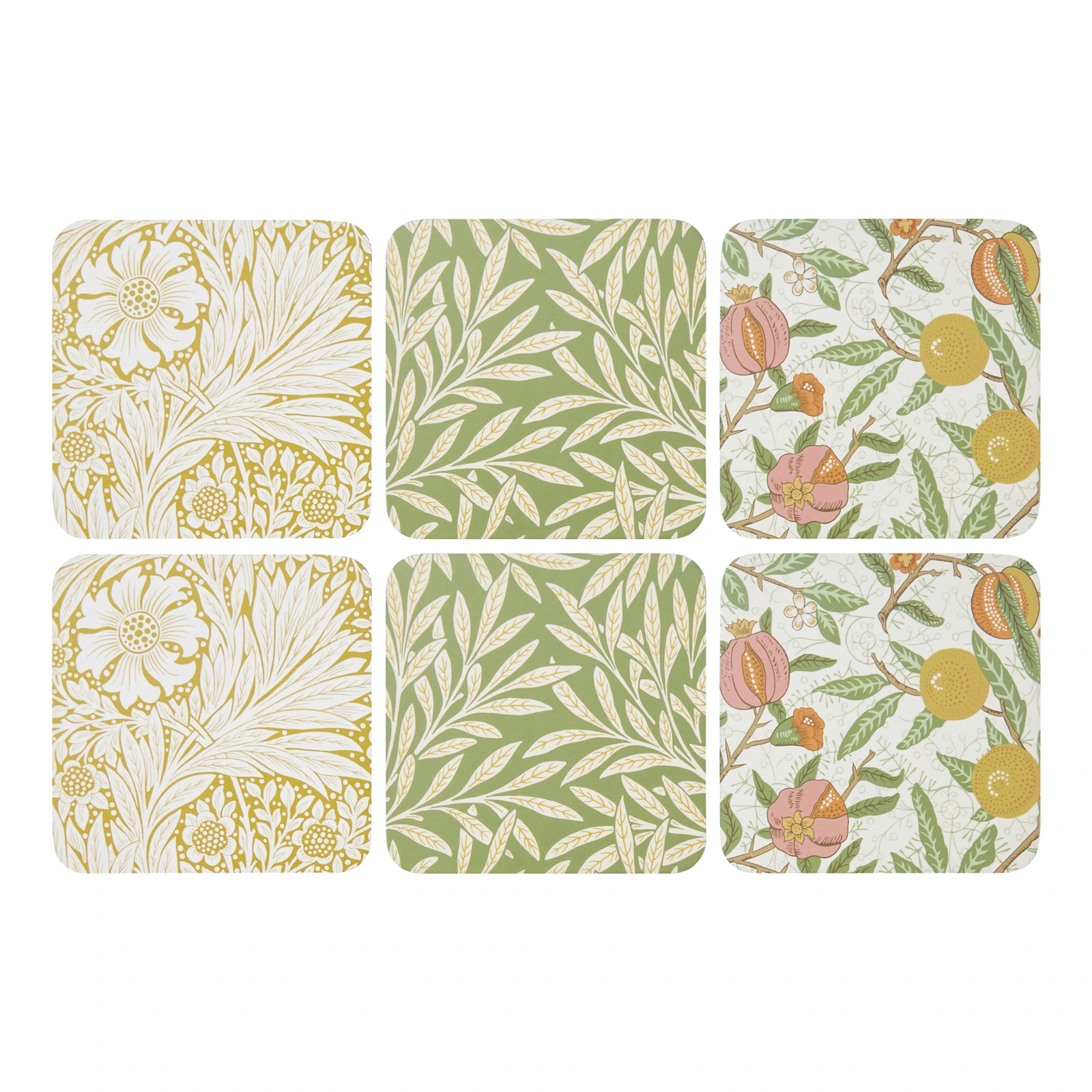 Набор из 6 подставок под стаканы и кружки Morris & Co, 10х10 см