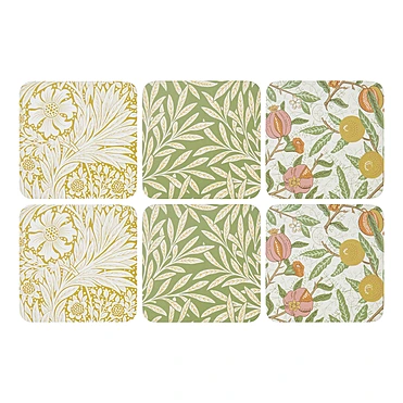 Набор из 6 подставок под стаканы и кружки Morris & Co, 10х10 см