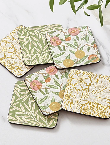 Набор из 6 подставок под стаканы и кружки Morris & Co, 10х10 см