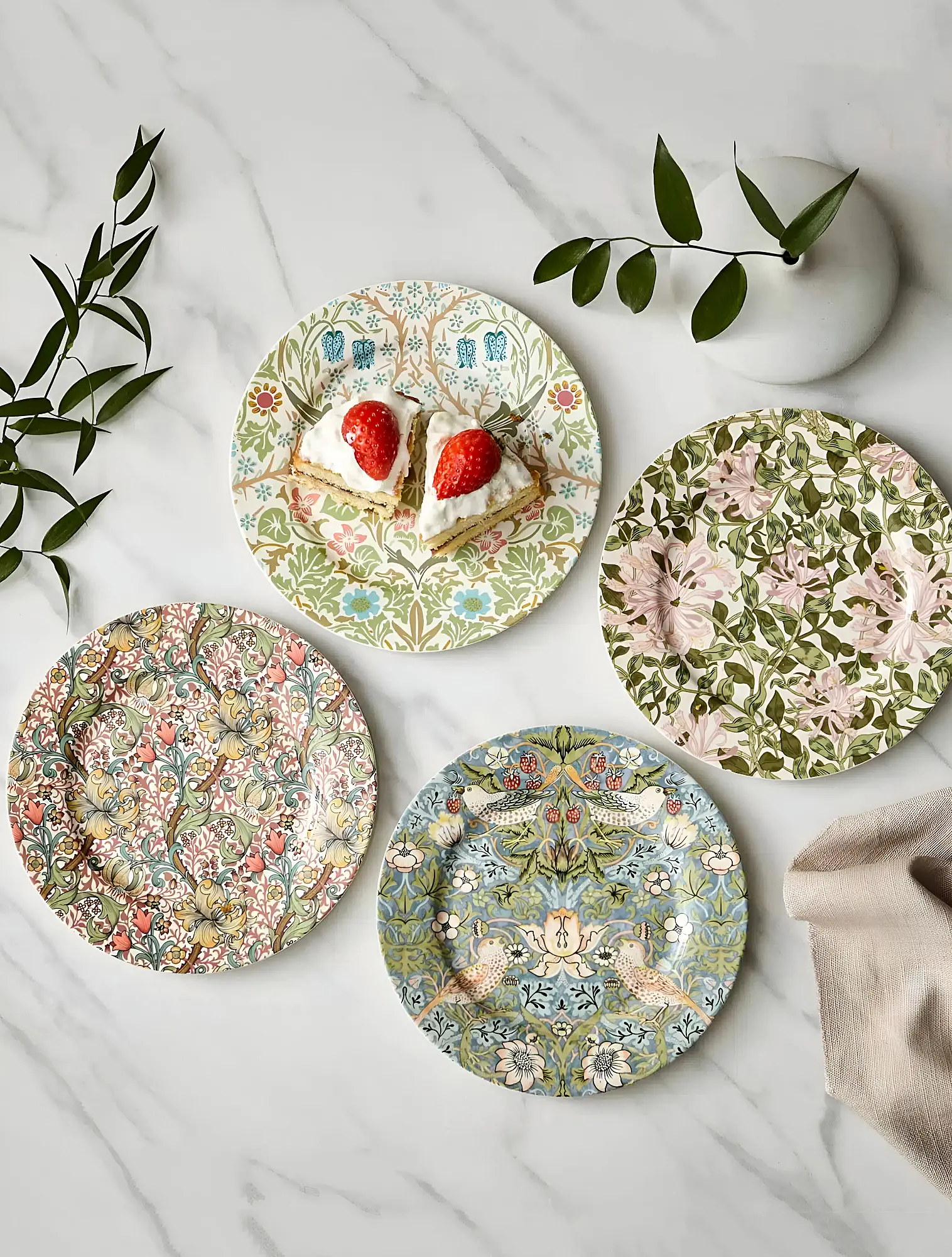 Набор из 4 закусочных тарелок Morris & Co, 20,5 см