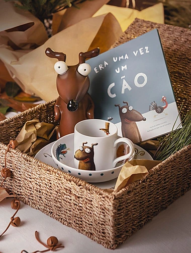 Набор детский из 3 предметов и книги Era Uma Vez Um Cao