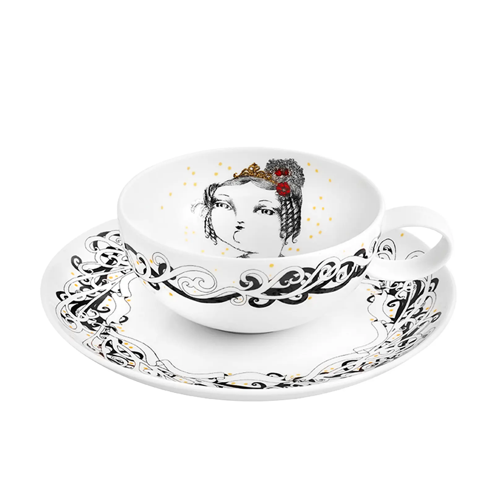 Набор из 6 чайных пар Rainhas de Portugal, 250 мл