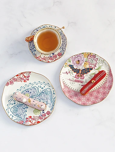 Набор из 4 закусочных тарелок Butterfly Bloom, 21 см