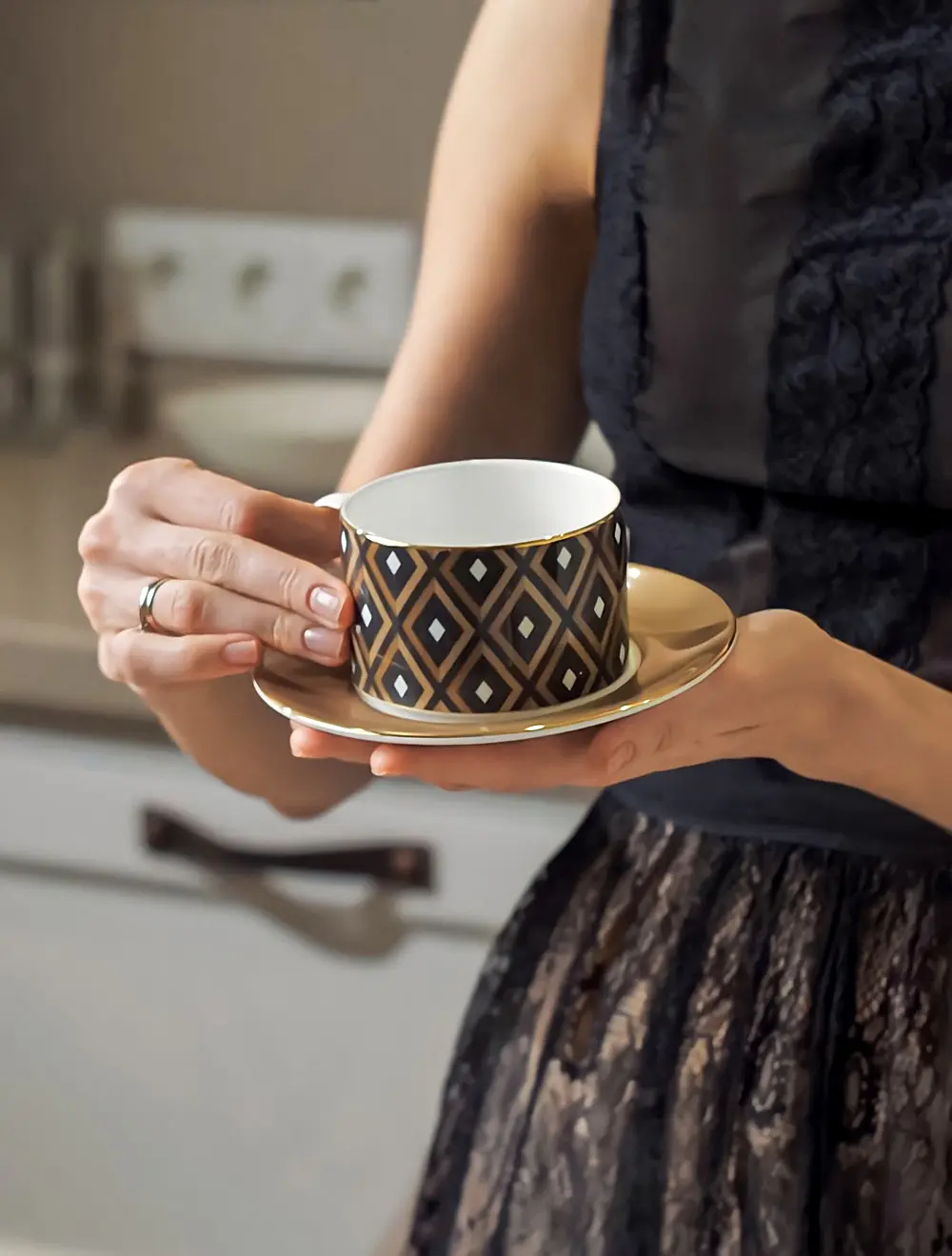 Набор из 4 чайных пар Gio Gold (Arris), 230 мл