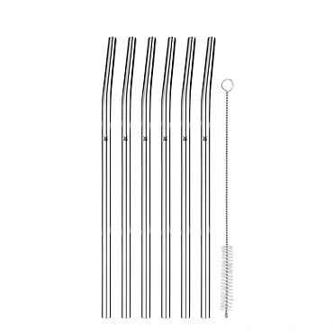 Набор из 6 трубочек для коктейлей со щёточкой Baric, 24 см