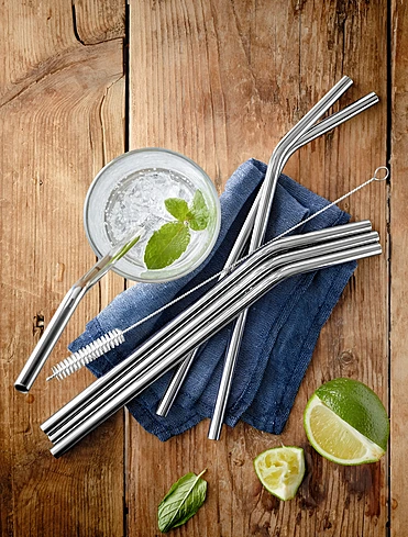 Набор из 6 трубочек для коктейлей со щёточкой Baric, 24 см