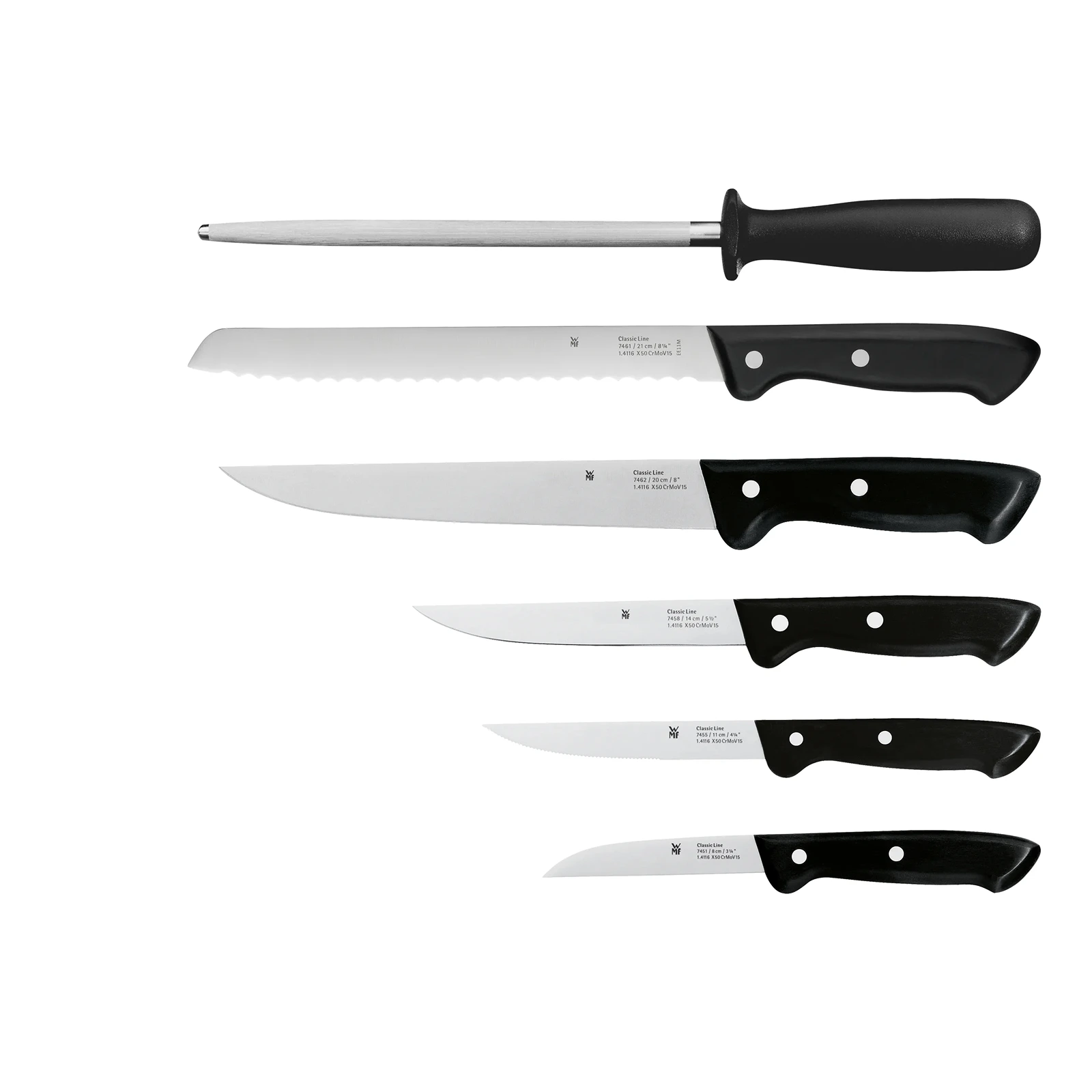 Набор кухонных ножей с подставкой Classic Line, 6 пр.