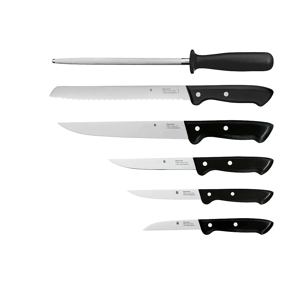 Набор кухонных ножей с подставкой Classic Line, 6 пр. от WMF